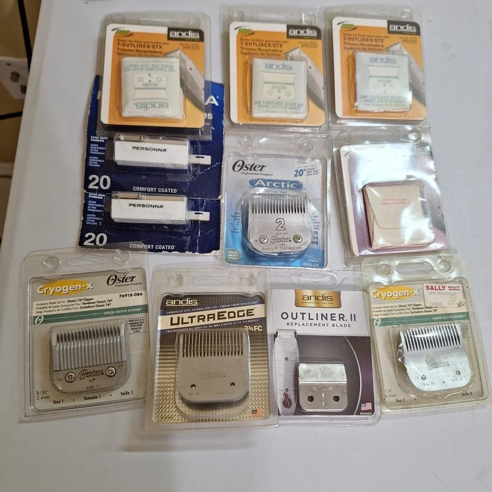 Lot of 20 Andis Oster‎ Wahl Clipper Blades T-Outliner GTX Mixed New Used